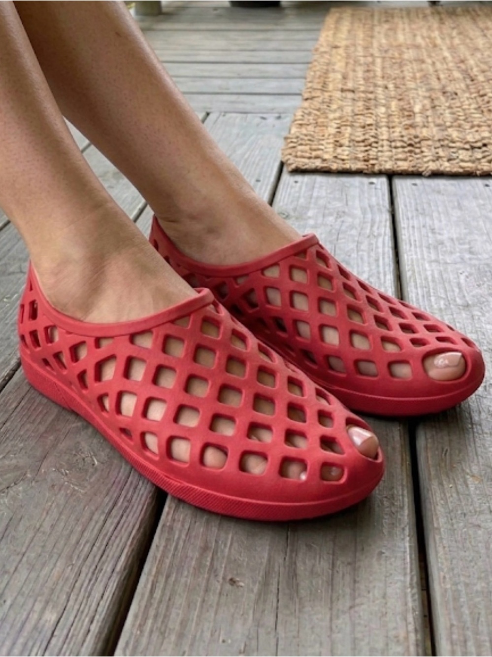 PROJECT CLOUD Memory Foam Flat Jellz Women’s 8 Red